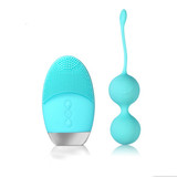 Remote Control Rechargeable Silicone Double Love Eggs Vibrators with Face Massage Function