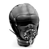 Bondage Boutique PU Leather Bondage Hood with Month Opening Lock