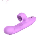 Warming Super Power Silicone Pulsator with Flickering  Tongue G-Spot Stimulating Sex Toys for Women