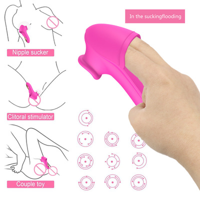 Rechargeable Smart Silence Fingers-Wearable Clitoral Stimulator with Nipples Sucking for Women