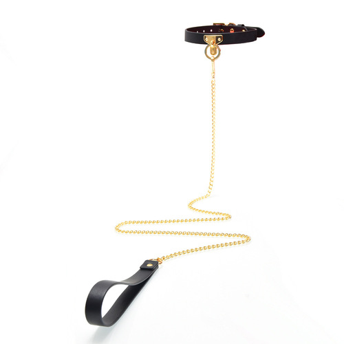 Bondage Boutique Deluex Leather Collar and Leash SM BDSM Play Adult Toy