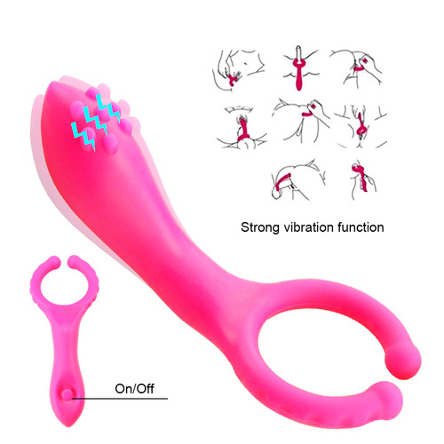 Powerful Silicone Slimline Dildo Vibrator with Y shaped Cock Ring Sex Toy for Couple&Women&Men