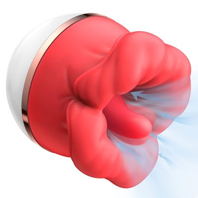 Rechargeable Silicone Tongue Flickering and Suction Vibrator Clit&Nipple Stimulator Adult Toy
