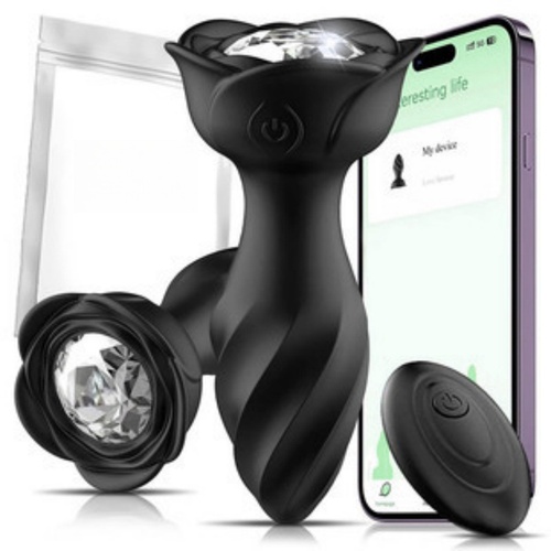 App Controlled Silicone Jewelled 10 Function Vibrating Butt Plug Anal P-Spot Pleasure Adult Sex Toy