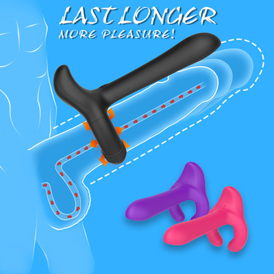 10 Patterns Rechargeable Wearable Silicone Vibrating Dildo with Vibrating Cock Rings Sex Toy for Men