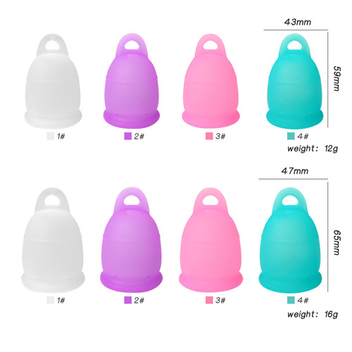 Arched Ring-Pull Round Medical Silicone Menstrual Cup Diva Cups for Women Menstrual Period