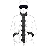Deluxe 9 Rings Front Chest Harness with Collar-to-Wrist Cuffs