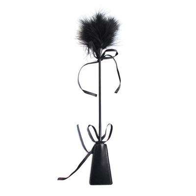 Cool Leather Spanking Paddle with Feather Tickler