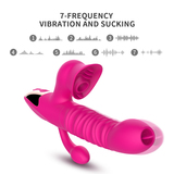 Warming Extremely Powerful Silicone Flickering  Tongue Pulsator with Clit Suction & G-Spot Stimulati