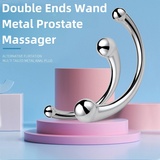 Pure Passion Double Ends Wand Metal Dildo Prostate Massager Anal Toy for Men Women LGBT People