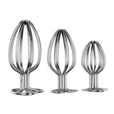 Heart-shaped Base Pierced Metal Butt Plug Anal Toy for Adult