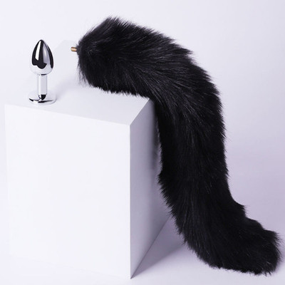 Fox Cutie Dismountable Stainless Steel Faux Fox Tail Butt Plug Anal Toy for Women