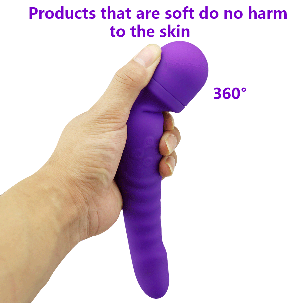 Warming 30 Function Extra Powerful Double Ends Wand Vibrator Sex Toy for Women