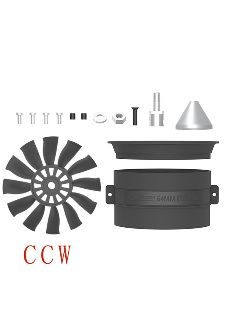 QX-MOTOR Metal 64mm 12 Blade Fan EDF CW CCW QF2822 2100KV 2300KV 3300KV ...