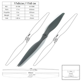 17inch 1708 17x8 APC Nylon fiberglass Direct-drive Propeller CW CCW