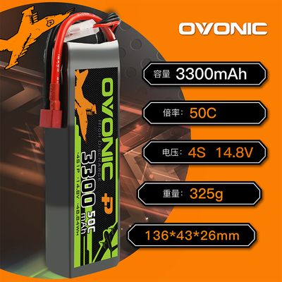 Ovonic 50C 3300mah 14.8V 4S1P Lipo Battery