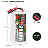 GNB 6S1P 22.2V 20000mAh 40C RC LiPo Battery XT150