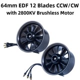 64mm EDF 12 Blades CCW/CW Ducted Fan with 4S Lipo 2800KV Brushless Motor