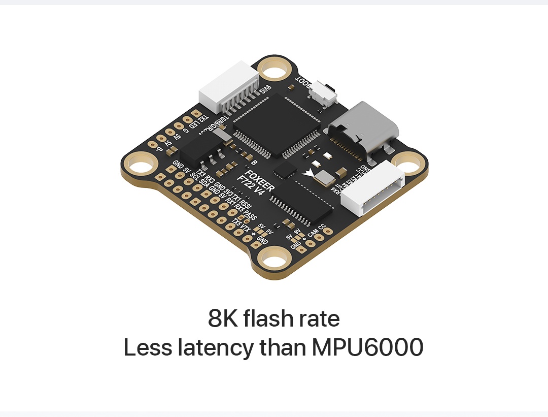 Foxeer F722 V4 5V/3A 3-6S Flight Controller X8 DJI Type-C - LemonFPV ...
