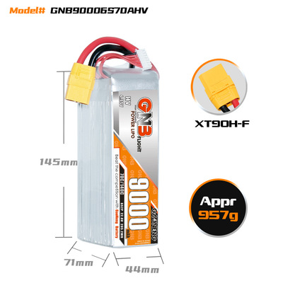 GNB 6S 22.8V HV 9000mAh 70C RC LiPo Battery XT90