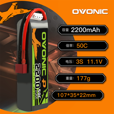 Ovonic 50C 2200mah 11.1V 3S1P Lipo Battery