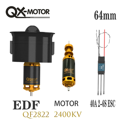 64mm EDF 5 Blades Ducted Fan QX-MOTOR QF2822 2400KV Brushless Motor With 40A 6s ESC