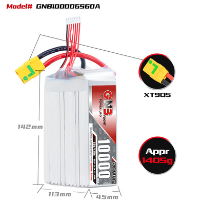 GNB 10000mAh 6S2P 22.2V 60C RC LiPo Battery XT90S Anti Spark
