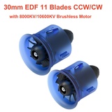 30mm EDF 11 Blades CCW/CW Ducted Fan system EDF with 8000KV 10600KV Brushless Motor