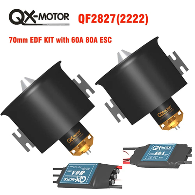 70mm EDF Set 12 Blades Ducted Fan QF2827(2227) 4S 2600KV 6S 1800KV Brushless Motor 60A 80A ESC