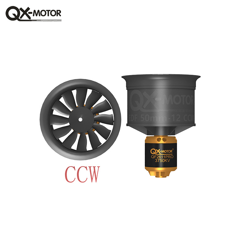 QX-MOTOR 50mm QF2611Pro 3100KV 3750KV CW CCW EDF ducted fan with 12 ...