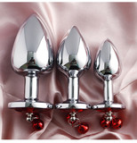Twin Tinkle Bells Jewelled Round Metal Butt Plug Anal Toy for Adult