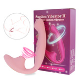 Rechargeable Silicone Dildo Vibrator with Dually Vibrating and Clitoris Sucking Sex Toy for Women