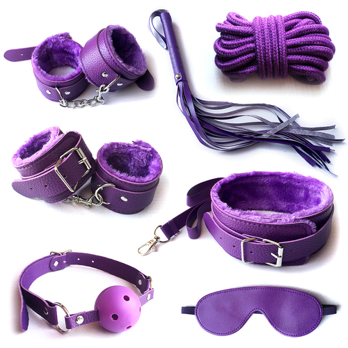 Purple Beginner's Dream Bondage Kit Sex Toys (7 Pieces);