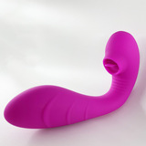 Rechargeable Strapless Strap-On Dildo Vibrator with Flickering Tongue Stimulating Function Sex Toy f