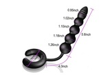 Black Samurai Series 1 Silicone Vibrating Butt Beads with Vibrating Cock Ring