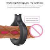 Rechargeable Silicone Vibrating Penis Ring Sex Toy for Men