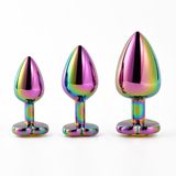 Dazzling Heart-shaped Metal Base Butt Plug Anal Toy for Adult
