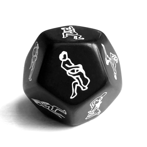 Black Dodecahedron Sex Position Dice for Couples(1 Count)