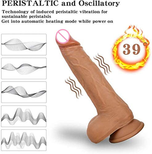 10 Patterns Warming 39℃ Swinging and Thrusting Silicone Dildo Sex Toy