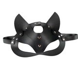 Coquette Black Wet Look Fox Mask on Masquerade Mask