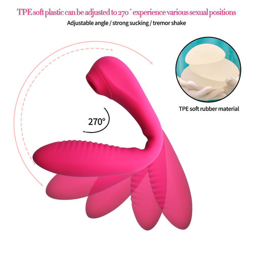 Super-Flexible Silicone Suction Vibrator with G-Spot Stimulating Sex Toy for Women