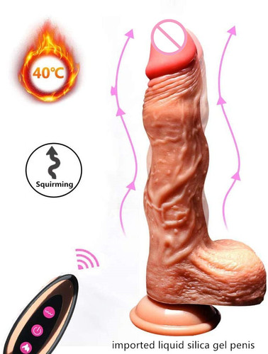Warming 42℃ Remote Control Rechargeable 10 Patterns Thrusting and Pulsing Lifelike Dildo Sex Toys