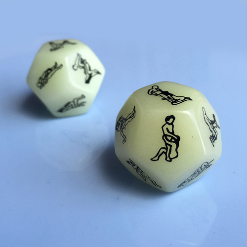 Fluorescence Green Dodecahedron Sex Position Dice for Couples(1 Count)