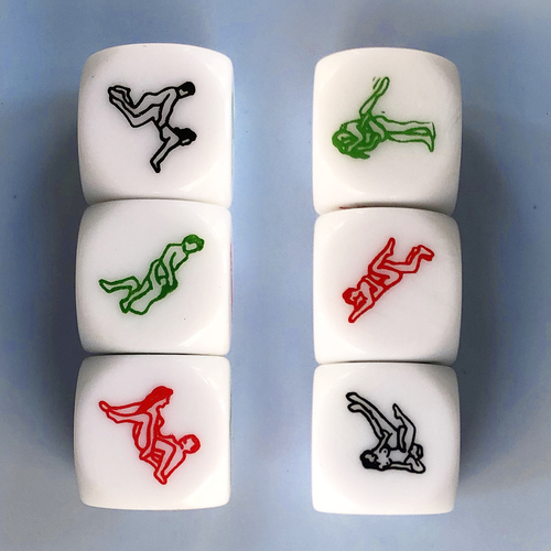 White Parallelepiped Sex Position Dice for Couples