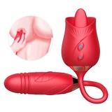 France Rose Series 3 All-in-one Rechargeable 10 Function Powerful Vibrating and Flickering Tongue R
