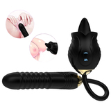 France Rose Series 6 All-in-one Rechargeable 7 Function Powerful Thrusting, Vibrating and Flickering
