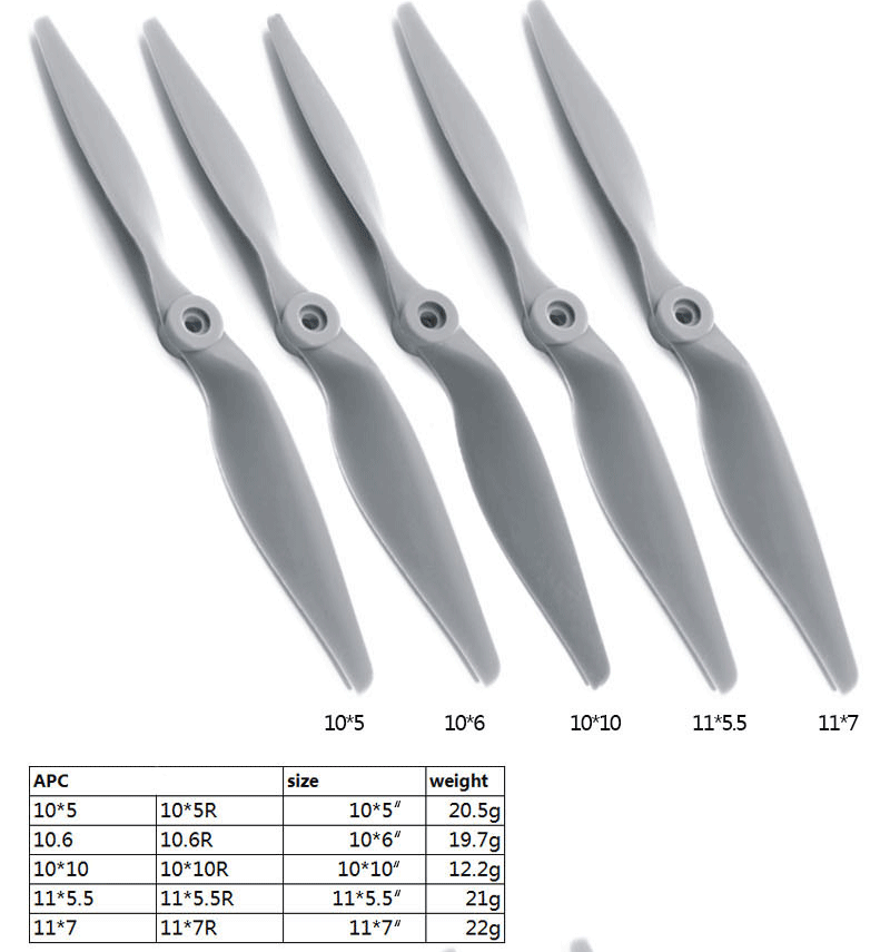 APC Prop series 10X5 10X6 10X7 10X10 11X5.5 11X7 CW CCW Propeller