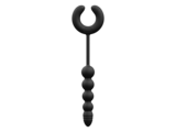 Black Samurai Series 1 Remote Control Silicone Vibrating Butt Beads with Vibrating Cock Ring