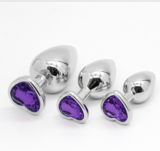 Jewelled Heart-shaped Metal Butt Plug Sex Toys for Men
